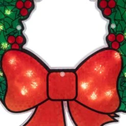 Northlight 15 In. Lighted Holographic Christmas Wreath Window Silhouette Decoration -Northlight Shop northlight christmas window decorations 32913615 76 1000
