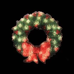 Northlight 15 In. Lighted Holographic Christmas Wreath Window Silhouette Decoration -Northlight Shop northlight christmas window decorations 32913615 c3 1000