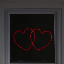 Northlight 10 In. H X 17 In. L Lighted Double Heart Valentine's Day Window Silhouette 7 Northlight 10 In. H X 17 In. L Lighted Double Heart Valentine's Day Window Silhouette -Northlight Shop northlight christmas window decorations 34175078 31 1000
