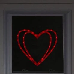 Northlight 15.5 In. H X 17 In. L Lighted Valentine's Day Double Heart Window Silhouette Decoration -Northlight Shop northlight christmas window decorations 34175082 1f 1000