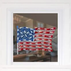 Northlight 10.5 In. H X 14 In. L Lighted Patriotic American Flag Window Silhouette Decoration -Northlight Shop northlight christmas window decorations 34175085 31 1000