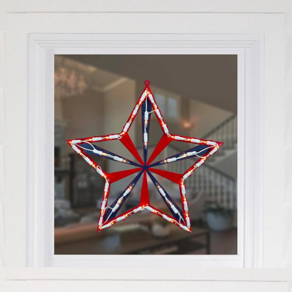 Northlight 14 In. Lighted Red White And Blue 4th Of July Star Window Silhouette Decoration 4 Northlight 14 In. Lighted Red White And Blue 4th Of July Star Window Silhouette Decoration - Image 4