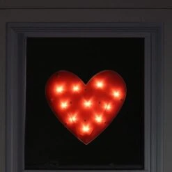 Northlight 14.25 In. Lighted Red Heart Valentine's Day Window Silhouette Decoration -Northlight Shop northlight christmas window decorations 34175088 4f 1000