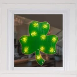 Northlight 14 In. Lighted St. Patrick's Day Irish Shamrock Window Silhouette Decoration -Northlight Shop northlight christmas window decorations 34175094 4f 1000