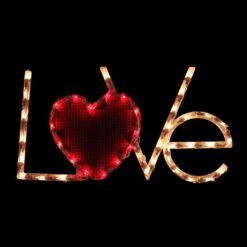 Northlight 9 In. H X 17 In. L Lighted Love With Heart Valentine's Day Window Silhouette -Northlight Shop northlight christmas window decorations 34175101 1f 1000
