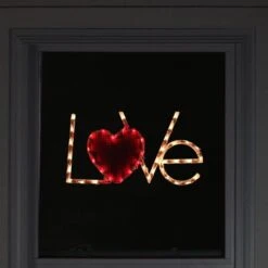Northlight 9 In. H X 17 In. L Lighted Love With Heart Valentine's Day Window Silhouette -Northlight Shop northlight christmas window decorations 34175101 31 1000
