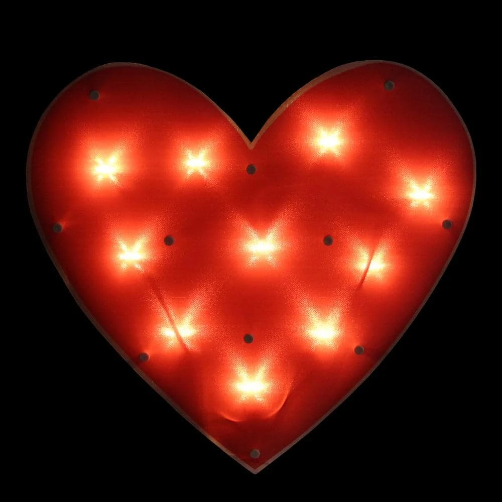 Northlight 12 In. H X 13 In. L Lighted Valentine's Day Shimmering Red Heart Window Silhouette Decoration 2 Northlight 12 In. H X 13 In. L Lighted Valentine's Day Shimmering Red Heart Window Silhouette Decoration - Image 2