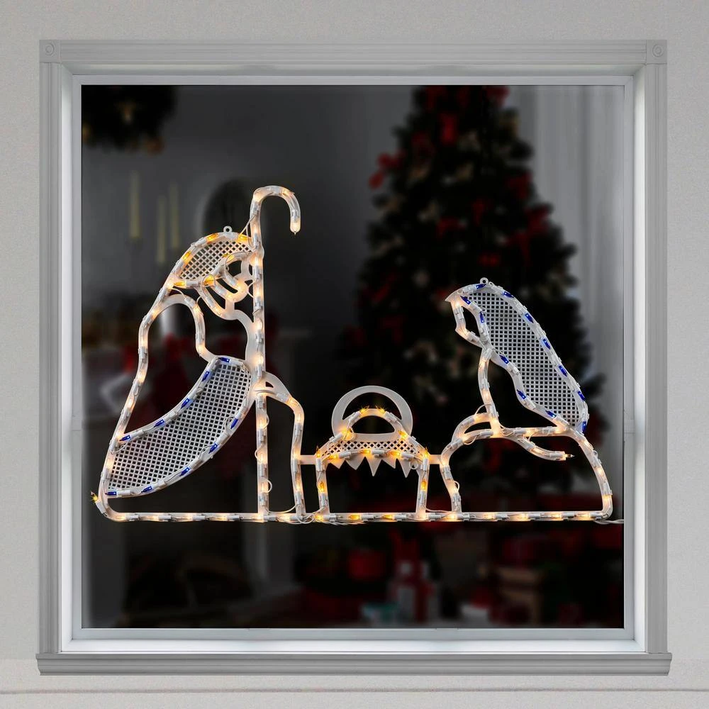 Northlight 20 In. Lighted Holy Family Nativity Scene Christmas Window Silhouette 5 Northlight 20 In. Lighted Holy Family Nativity Scene Christmas Window Silhouette - Image 5