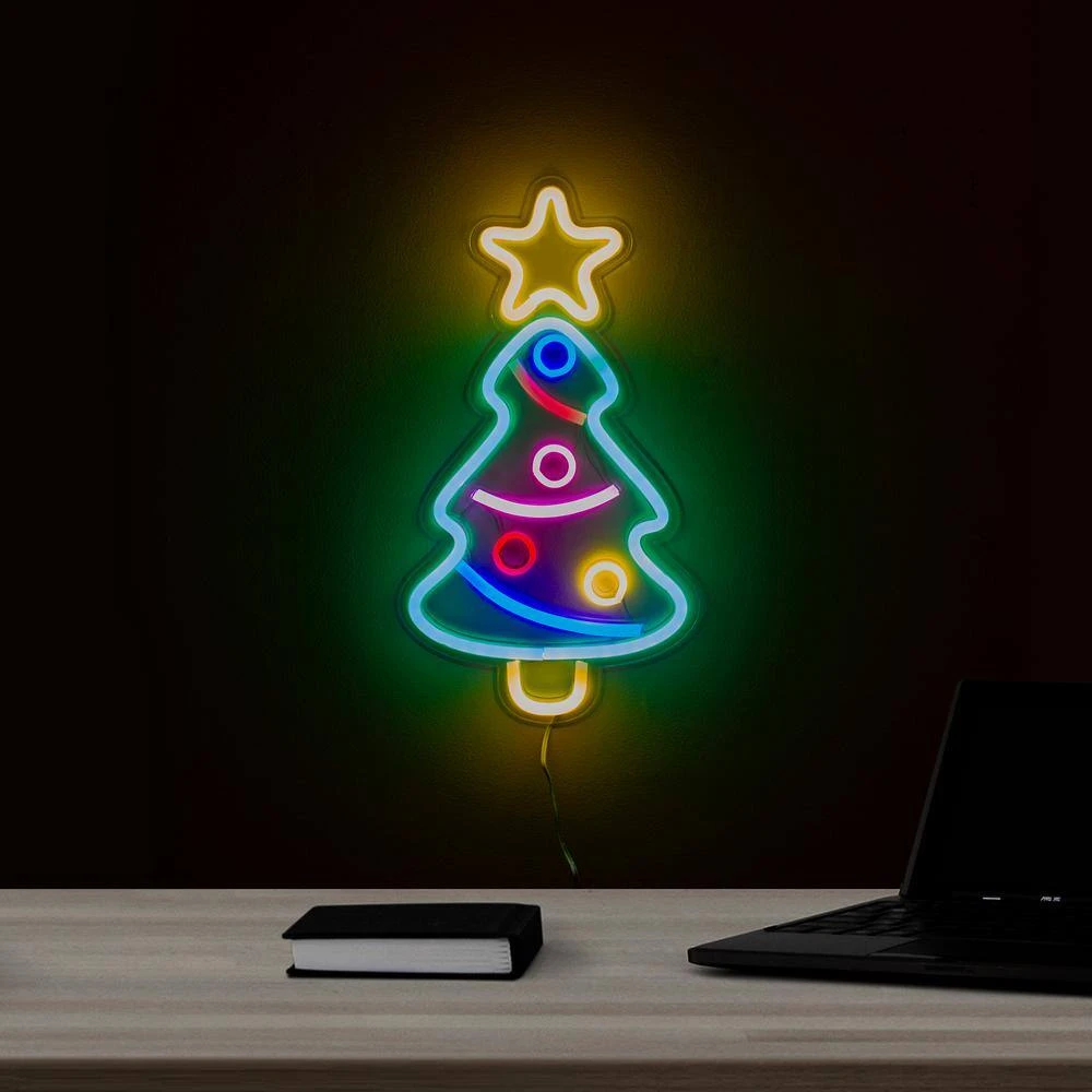 Northlight 15 In. LED Lighted Neon Christmas Tree Wall Sign 8 Northlight 15 In. LED Lighted Neon Christmas Tree Wall Sign - Image 8