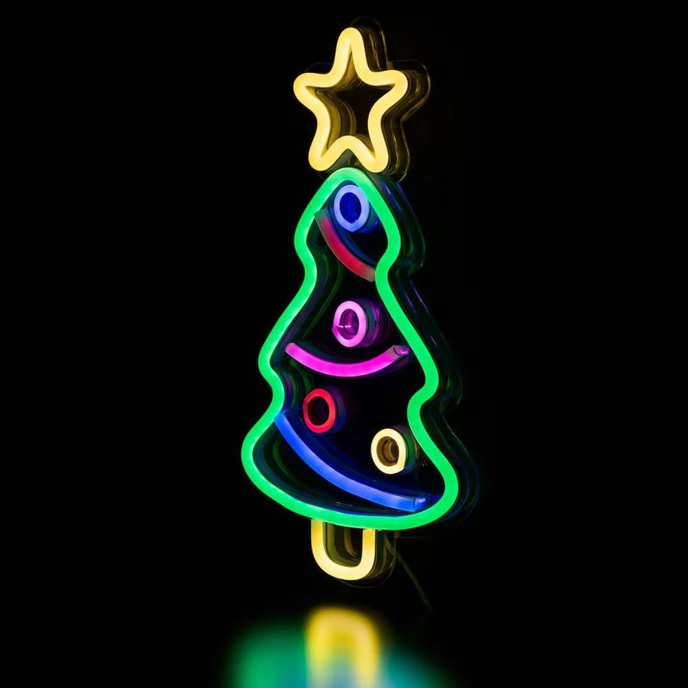 Northlight 15 In. LED Lighted Neon Christmas Tree Wall Sign 5 Northlight 15 In. LED Lighted Neon Christmas Tree Wall Sign - Image 5