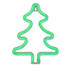Northlight 9.5 In. Green LED Lighted Neon Style Christmas Tree Window Silhouette Sign