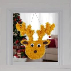 Northlight 13 In. Tinsel Reindeer Christmas Window Decoration -Northlight Shop northlight christmas window decorations 34338796 31 1000