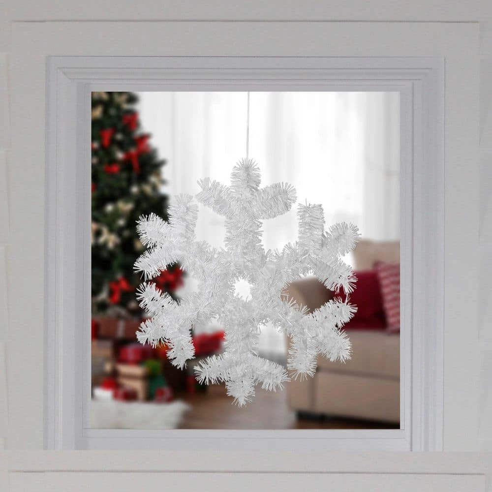 Northlight 13.5 In. Tinsel Snowflake Christmas Window Decoration 3 Northlight 13.5 In. Tinsel Snowflake Christmas Window Decoration - Image 3