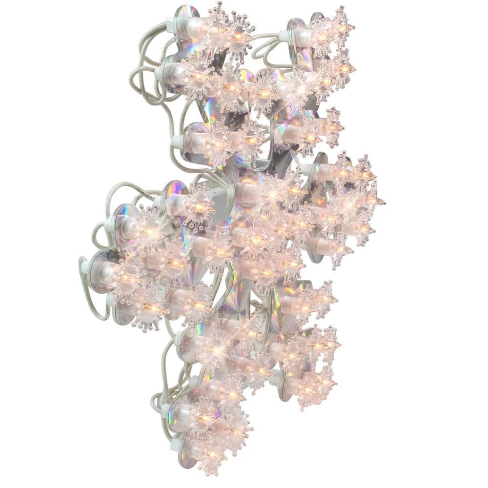 Northlight 12 In. Lighted Holographic Snowflake Christmas Window Decoration 3 Northlight 12 In. Lighted Holographic Snowflake Christmas Window Decoration - Image 3