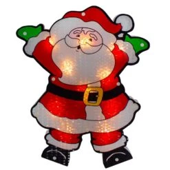 Northlight 16.25 In. Lighted Holographic Santa Claus Christmas Window Silhouette