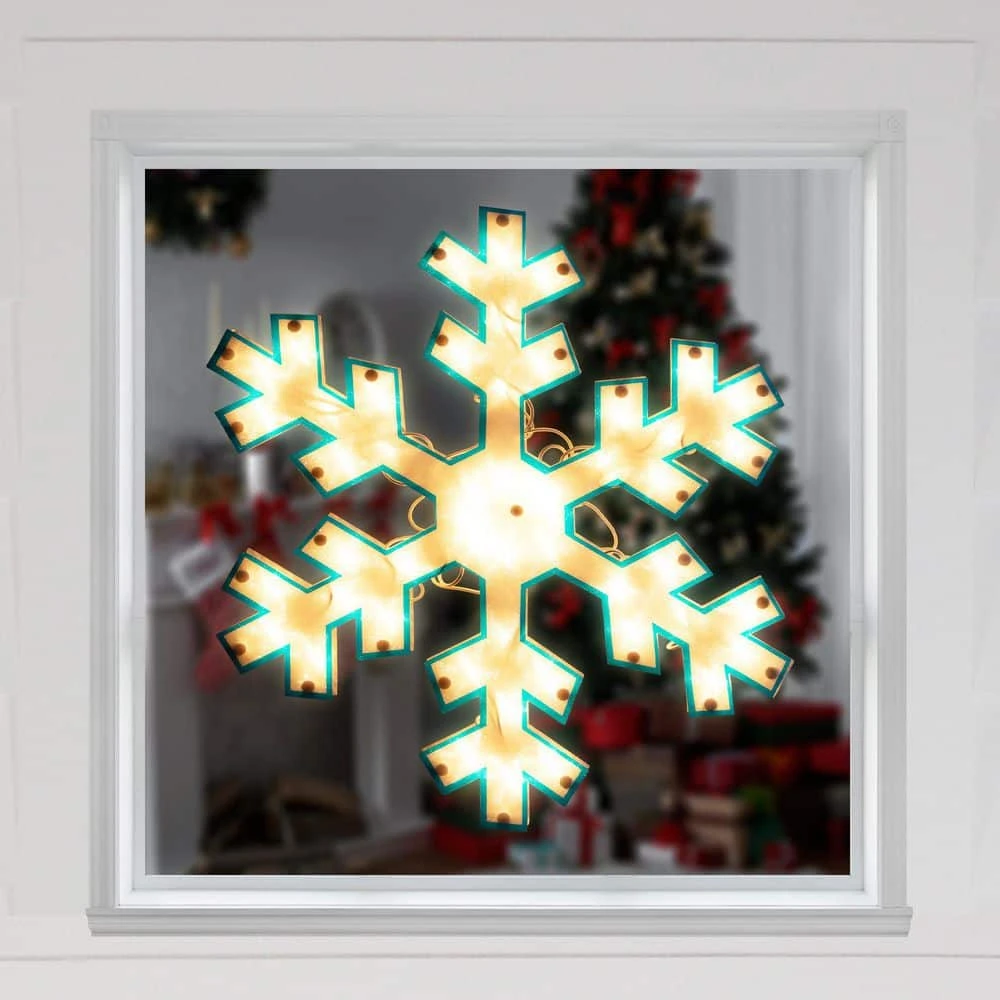 Northlight 16.75 In. Lighted Snowflake Christmas Window Silhouette Decoration 3 Northlight 16.75 In. Lighted Snowflake Christmas Window Silhouette Decoration - Image 3