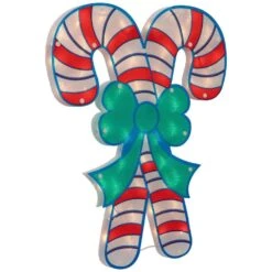 Northlight 18.5 In. Lighted Double Candy Cane Christmas Window Silhouette -Northlight Shop northlight christmas window decorations 34854999 1f 1000