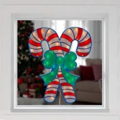 Northlight 18.5 In. Lighted Double Candy Cane Christmas Window Silhouette -Northlight Shop northlight christmas window decorations 34854999 31 1000