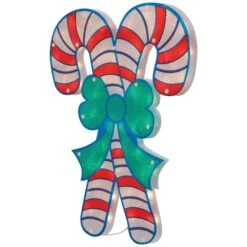 Northlight 18.5 In. Lighted Double Candy Cane Christmas Window Silhouette -Northlight Shop northlight christmas window decorations 34854999 44 1000