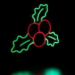 Northlight 12 In. LED Lighted Neon Style Holly Berries Christmas Window Silhouette -Northlight Shop northlight christmas window decorations 35252111 44 1000