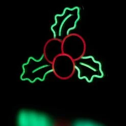 Northlight 12 In. LED Lighted Neon Style Holly Berries Christmas Window Silhouette -Northlight Shop northlight christmas window decorations 35252111 fa 1000