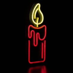 Northlight 12 In. Red LED Lighted Neon Style Red Candle Christmas Window Silhouette 11 Northlight 12 In. Red LED Lighted Neon Style Red Candle Christmas Window Silhouette -Northlight Shop northlight christmas window decorations 35252112 1f 1000