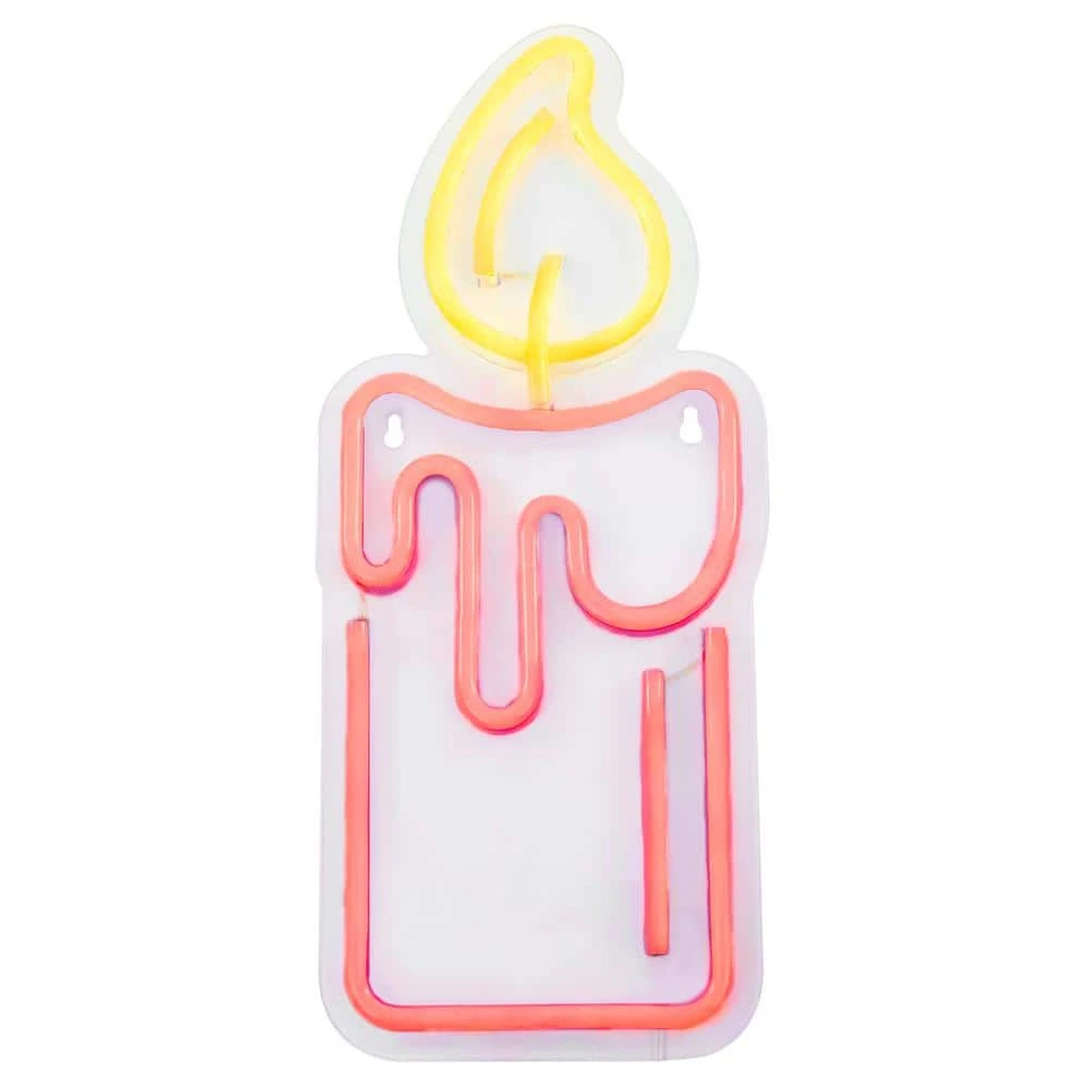 Northlight 12 In. Red LED Lighted Neon Style Red Candle Christmas Window Silhouette 1 Northlight 12 In. Red LED Lighted Neon Style Red Candle Christmas Window Silhouette