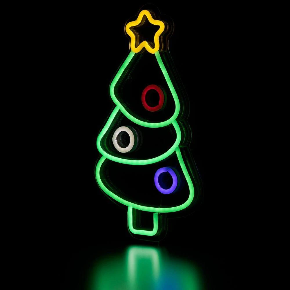 Northlight 15 In. LED Lighted Neon Style Christmas Tree Window Silhouette 4 Northlight 15 In. LED Lighted Neon Style Christmas Tree Window Silhouette - Image 4