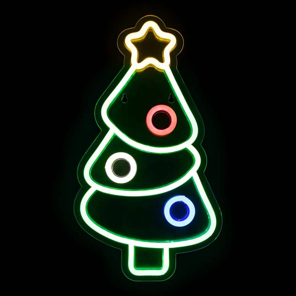 Northlight 15 In. LED Lighted Neon Style Christmas Tree Window Silhouette 3 Northlight 15 In. LED Lighted Neon Style Christmas Tree Window Silhouette - Image 3
