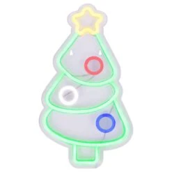 Northlight 15 In. LED Lighted Neon Style Christmas Tree Window Silhouette