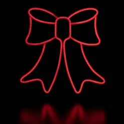 Northlight 15 In. Red LED Lighted Neon Style Bow Christmas Window Silhouette -Northlight Shop northlight christmas window decorations 35252118 1f 1000