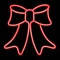 Northlight 15 In. Red LED Lighted Neon Style Bow Christmas Window Silhouette -Northlight Shop northlight christmas window decorations 35252118 4f 1000