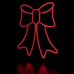 Northlight 15 In. Red LED Lighted Neon Style Bow Christmas Window Silhouette -Northlight Shop northlight christmas window decorations 35252118 fa 1000