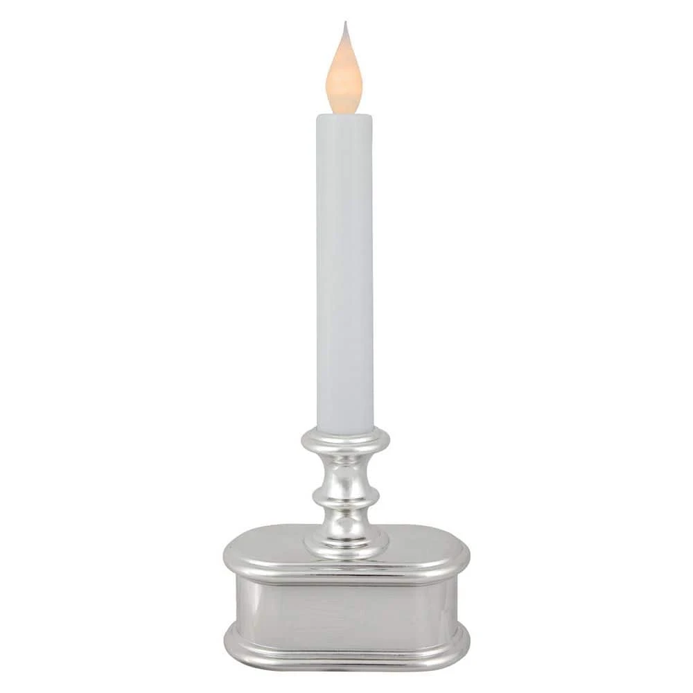 Northlight LED Window Candles-9.25"-White And Silver-Set Of 4 1 Northlight LED Window Candles-9.25"-White And Silver-Set Of 4