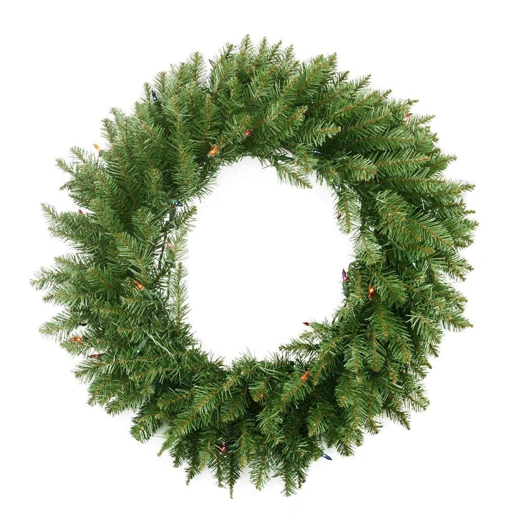 Northlight 36 In. Pre-Lit Northern Pine Artificial Christmas Wreath With Multi-Color Lights 1 Northlight 36 In. Pre-Lit Northern Pine Artificial Christmas Wreath With Multi-Color Lights