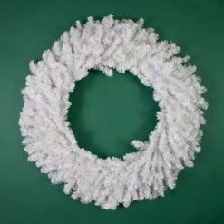 Northlight 36 In. Pre-Lit White Pine LED Artificial Christmas Wreath Multicolor Lights -Northlight Shop northlight christmas wreaths 32913250 fa 1000