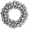 Northlight 24 In. Silver Splendor Unlit 3-Finish Shatterproof Ball Artificial Christmas Wreath -Northlight Shop northlight christmas wreaths 34313050 64 1000