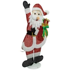 Northlight 32 In. Red And White Lighted Waving Santa With Gifts Christmas Outdoor Decoration -Northlight Shop northlight christmas yard decorations 31457981 4f 1000