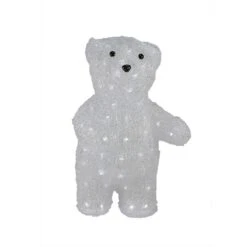 Northlight 17 In. Pre-Lit Commercial Grade Acrylic Polar Bear Christmas Display Decoration - Polar White LED Lights