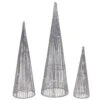 Northlight 23.5 In. LED Lighted Silver Glitter Cone Tree Outdoor Christmas Decorations (Set Of 3) -Northlight Shop northlight christmas yard decorations 34860051 64 1000