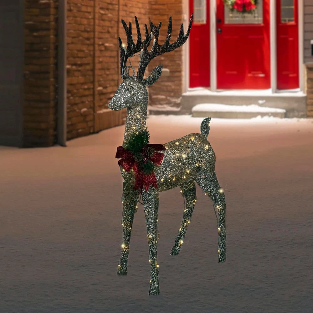 Northlight 48 In. Pre-Lit LED Champagne Deer Outdoor Christmas Decoration 2 Northlight 48 In. Pre-Lit LED Champagne Deer Outdoor Christmas Decoration - Image 2