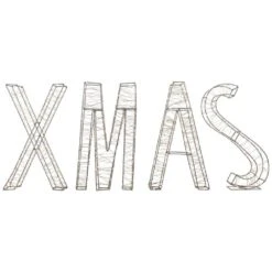 Northlight LED Lighted Wire XMAS Outdoor Christmas Sign Decoration - 15.5 In. - Warm White Lights