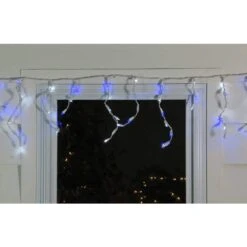 Northlight 6.75 Ft. 100-Light Blue And Pure White LED Wide Angle Icicle Lights -Northlight Shop northlight icicle lights 32605188 31 1000