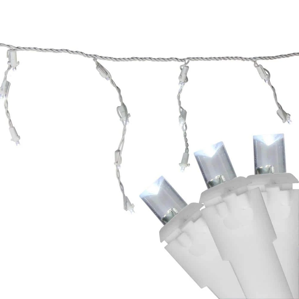 Northlight 6.75 Ft. 100-Light Pure White LED Wide Angle Icicle Lights 1 Northlight 6.75 Ft. 100-Light Pure White LED Wide Angle Icicle Lights