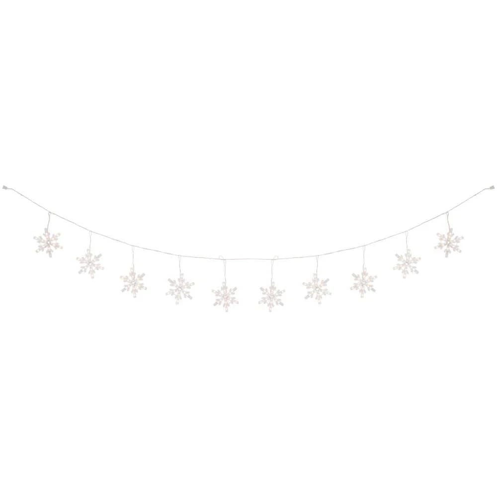 Northlight 100 Clear Twinkling Snowflake Icicle Christmas Lights-8.6 Ft White Wire 4 Northlight 100 Clear Twinkling Snowflake Icicle Christmas Lights-8.6 Ft White Wire - Image 4