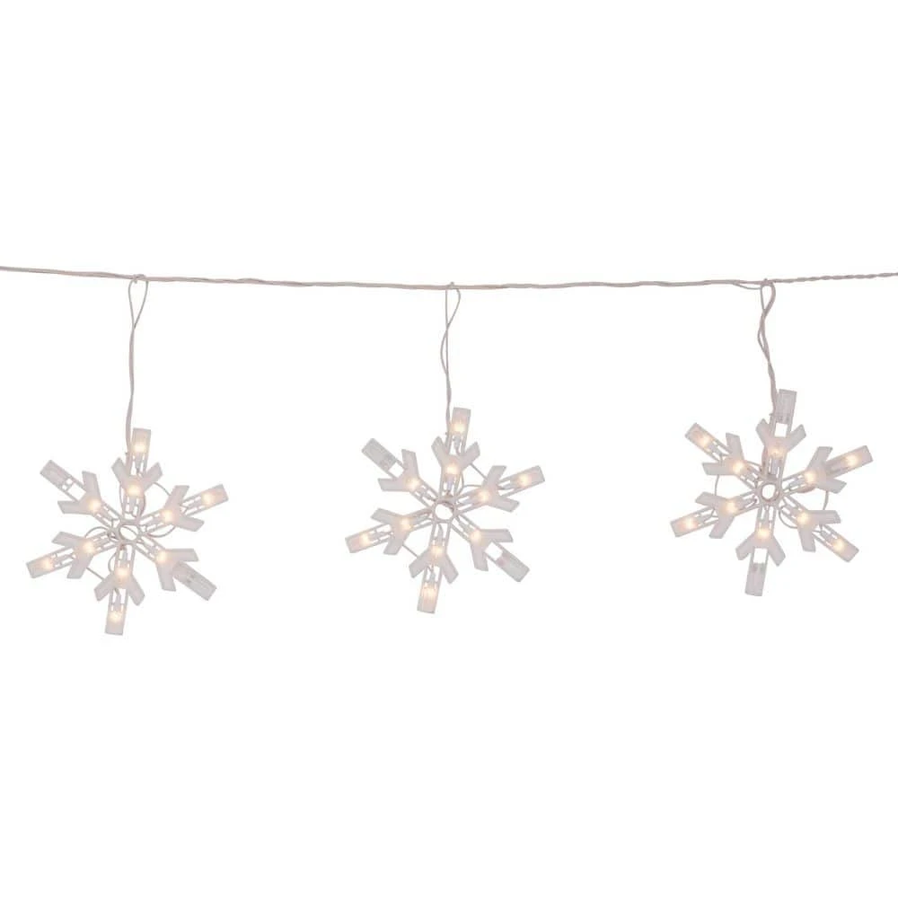 Northlight 100 Clear Twinkling Snowflake Icicle Christmas Lights-8.6 Ft White Wire 6 Northlight 100 Clear Twinkling Snowflake Icicle Christmas Lights-8.6 Ft White Wire - Image 6