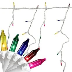 Northlight 50-Light Bright Multi-Color Mini Window Curtain Icicle Lights With White Wire -Northlight Shop northlight icicle lights 32915481 e1 1000