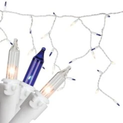 Northlight 50-Light Blue And Clear Mini Window Curtain Icicle Christmas Lights With White Wire -Northlight Shop northlight icicle lights 32915483 c3 1000