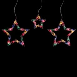 Northlight 7 Ft. 100-Light Multi-Color Star Shaped Mini Icicle Christmas Incandescent Lights With White Wire -Northlight Shop northlight icicle lights 33406661 4f 1000