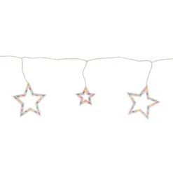 Northlight 7 Ft. 100-Light Multi-Color Star Shaped Mini Icicle Christmas Incandescent Lights With White Wire